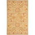 Hand-made Farahan Sage Hand-spun Wool Rug (5' x 8')
