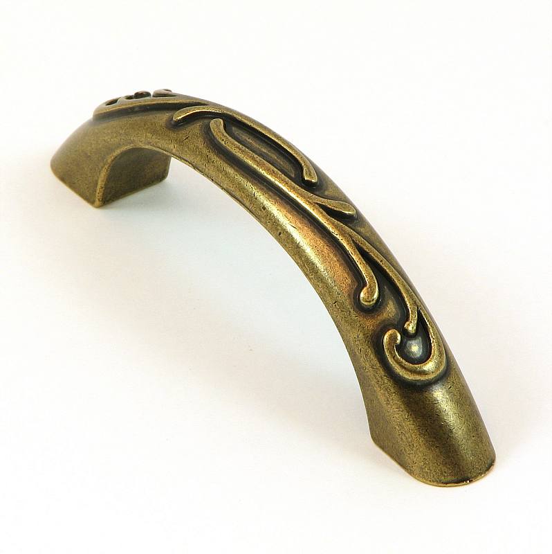 brass  Brass  Mill 5 Pull Hardware of  (Pack vintage Cabinet Stone cupboard handles 'Ivy' Antique