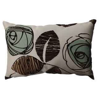 Pillow Perfect Floral Flocked Throw Pillow
