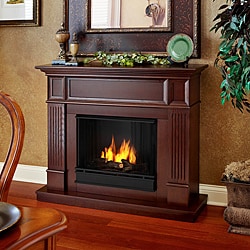 Camden Real Flame Mahogany Ventless Gel Fireplace-Image