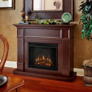 Low Price Camden Real Flame Mahogany Electric Fireplace