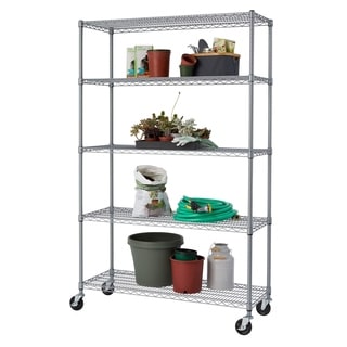 ( ._.) Trinity NSF Adjustable 5-Tier Outdoor Wire Shelving Rack