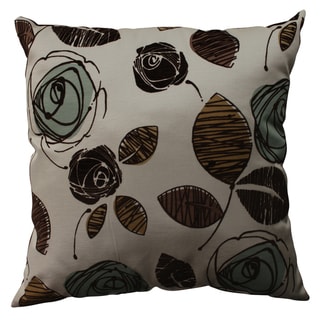 Pillow Perfect Floral Flocked Throw Pillow