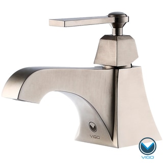 VIGO Plutus Single Handle Bathroom Faucet in Brushed Nickel Finish