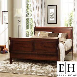 ETHAN HOME Canterbury Dark Cherry Full Size Sleigh Bed