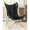 Butterfly Black Bi-Cast Leather Folding Chair