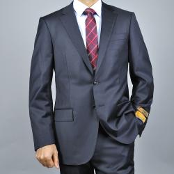 Men's Black Wool Slim-fit 2-button Suit-Image