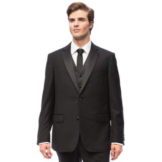 Mantoni Men's Black 2-button Vested Wool Tuxedo