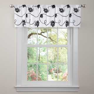 Lush Decor Black/ White Milione Fiori Valance