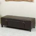 Christopher Knight Home Leather Storage Ottoman with Straps