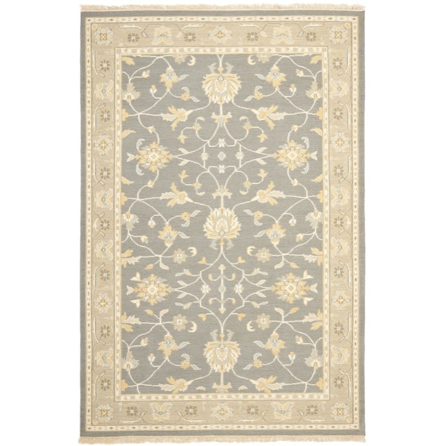 Sumak Flatweave Heirloom Grey Wool Rug (4 x 6) Overstock Shopping Great Deals on Safavieh