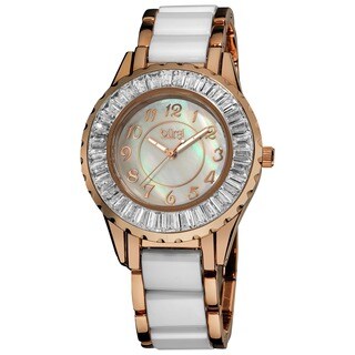 Burgi Women's Ceramic Bracelet Baguette Quartz Watch