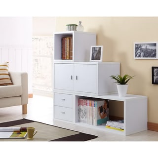 (_ _ ) Furniture of America Allure Modular Storage Cabinet in White (Set of 4 )