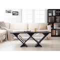 Elle Modern X-Shape Coffee Table in Black Finish