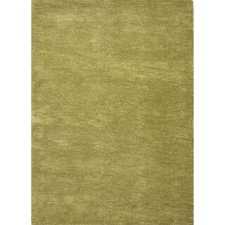 Hand Woven Green Felted Wool Rug (2' x 3')