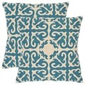 Morrocan 22-inch Embroidered Blue Decorative Pillows (Set of 2)