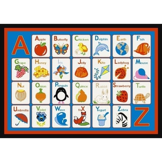 ABC to Z Blue Kid's Rug (4'5 x 6'1)