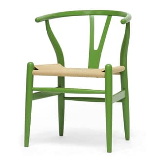 Mid-Century Modern Green Wood Y Wishbone Chair