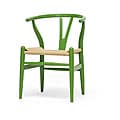 Mid-Century Modern Green Wood Y Wishbone Chair