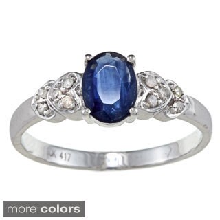 Viducci 10k Gold Gemstone and 1/10ct TDW Diamond Ring (G-H, I1-I2)