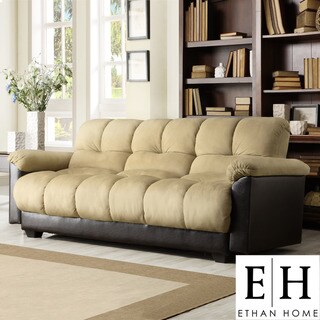ETHAN HOME Bento Klic Klac Peat Microfiber Futon Sofa Bed