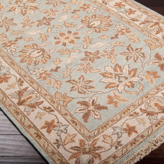 Great Prices Hand-Knotted Kozani Blue/Tan Traditional Border New Zealand Wool Rug (10' x 14')