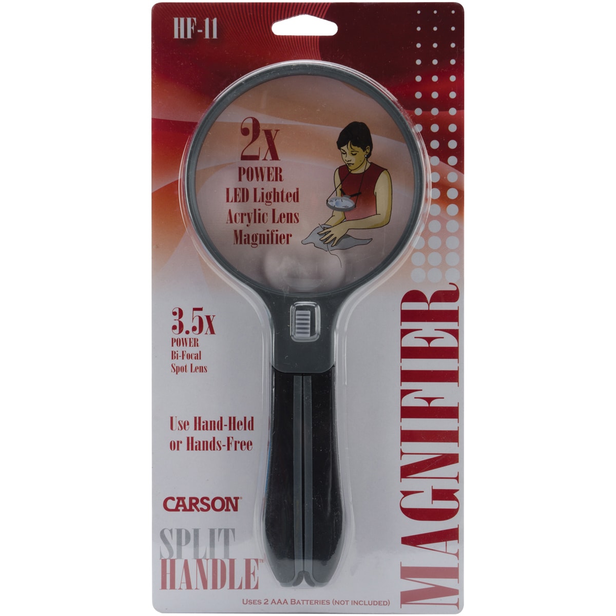 Magnifree HandsFree Lighted Magnifying Glass Overstock Shopping