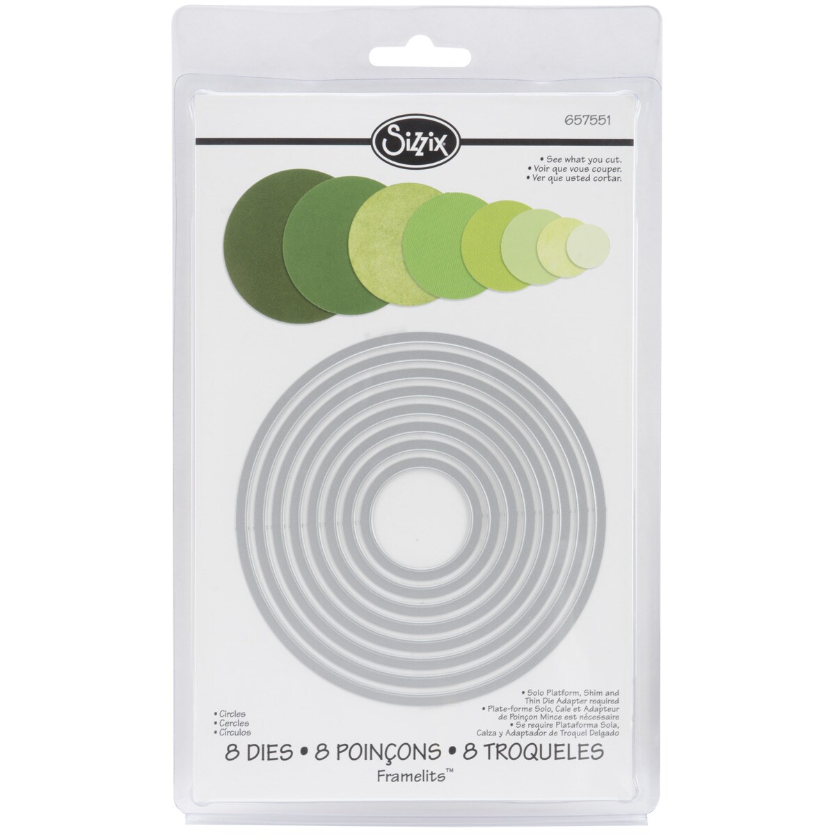 Sizzix Framelits Circle Die Cuts Package of 8 Overstock Shopping