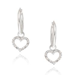 earrings diamond dangling dangle heart designs silver jewelry overstock