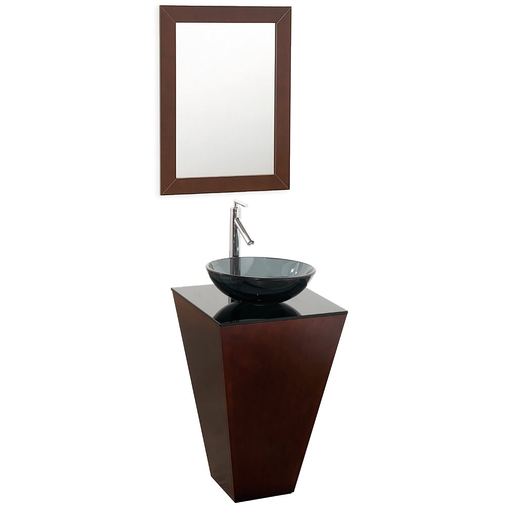  Collection Esprit Espresso Smoke Glass Sink Single Bathroom Vanity Set