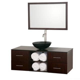 Buy Online Wyndham Collection Abba Espresso Single 48-inch Bathroom Vanity Set