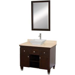 ###  Wyndham Collection Premiere Espresso 36-inch Solid Oak Single Bathroom Vanity Set