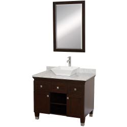 ===>  Wyndham Collection Premiere' Espresso 36-inch Solid Oak Single Bathroom Vanity