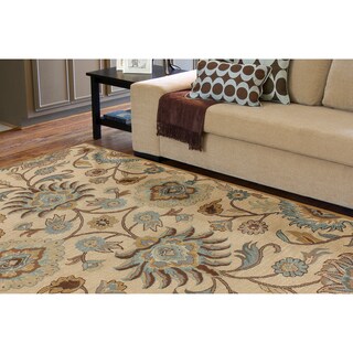 Hand-tufted Amanda Ivory Floral Wool Rug (9' x 12')