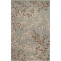 Hand-tufted Blossom Blue Floral Wool Rug (5' x 7'9)