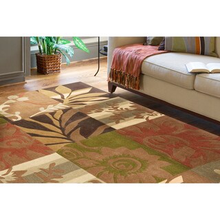Hand-tufted Equinox Rust/ Green Rug (8' x 10')