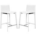 Madison Ave 24-inch White Leather Counter Stools (Set of 2)