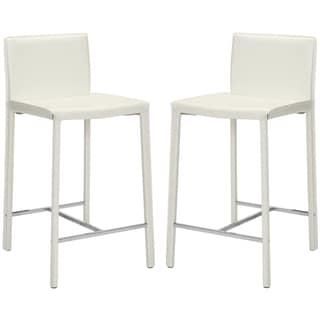 Park Ave 25-inch White Leather Counter Stools (Set of 2)