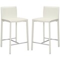 Park Ave 25-inch White Leather Counter Stools (Set of 2)