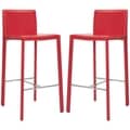 Safavieh Park Ave 30-inch Red Leather Bar Stools (Set of 2)