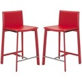 Safavieh Madison Ave 25.5-inch Red Leather Counter Stool (Set of 2)