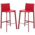 Safavieh Madison Ave 30-inch Red Leather Bar Stool (Set of 2)