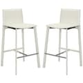 Madison Ave 30-inch White Leather Bar Stool (Set of 2)