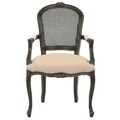 Safavieh Mouries Beige/ Antiqued Black Carved Nailhead Arm Chair