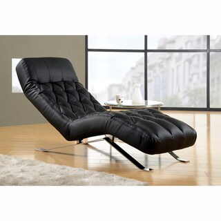 Abbyson Living Palermo Tufted Black Euro Chaise