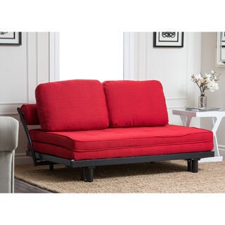 Abbyson Living Florence Red Fabric Convertible Sofabed