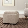 Harrison Grey Viscose Tray Ottoman