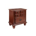 Enitial Lab Gabrielle Dark Cherry Solid Wood Nightstand