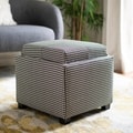 Safavieh Broadway Single Tray Hounds Tooth Storage Ottoman