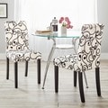 Parson Cream and Black Rubber Wood Dining Chairs (Set of 2)